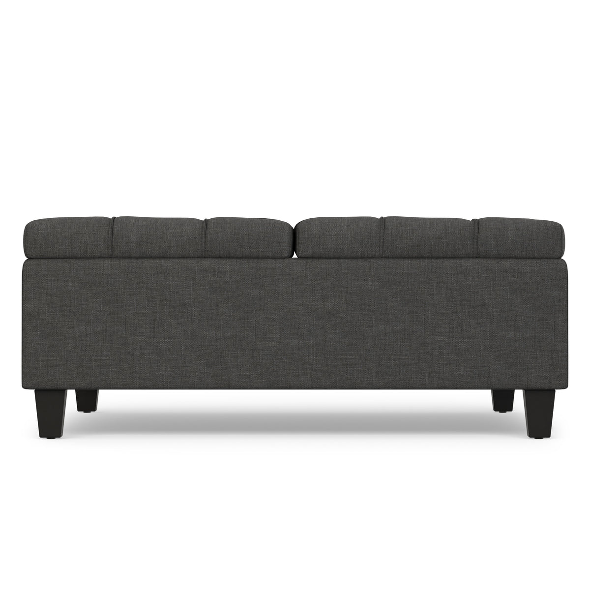 Slate Grey Linen Style Fabric | Harrison Large Square Coffee Table Storage Ottoman in Linen