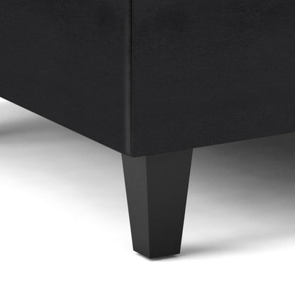 Midnight Black Vegan Leather | Harrison Small Coffee Table Storage Ottoman