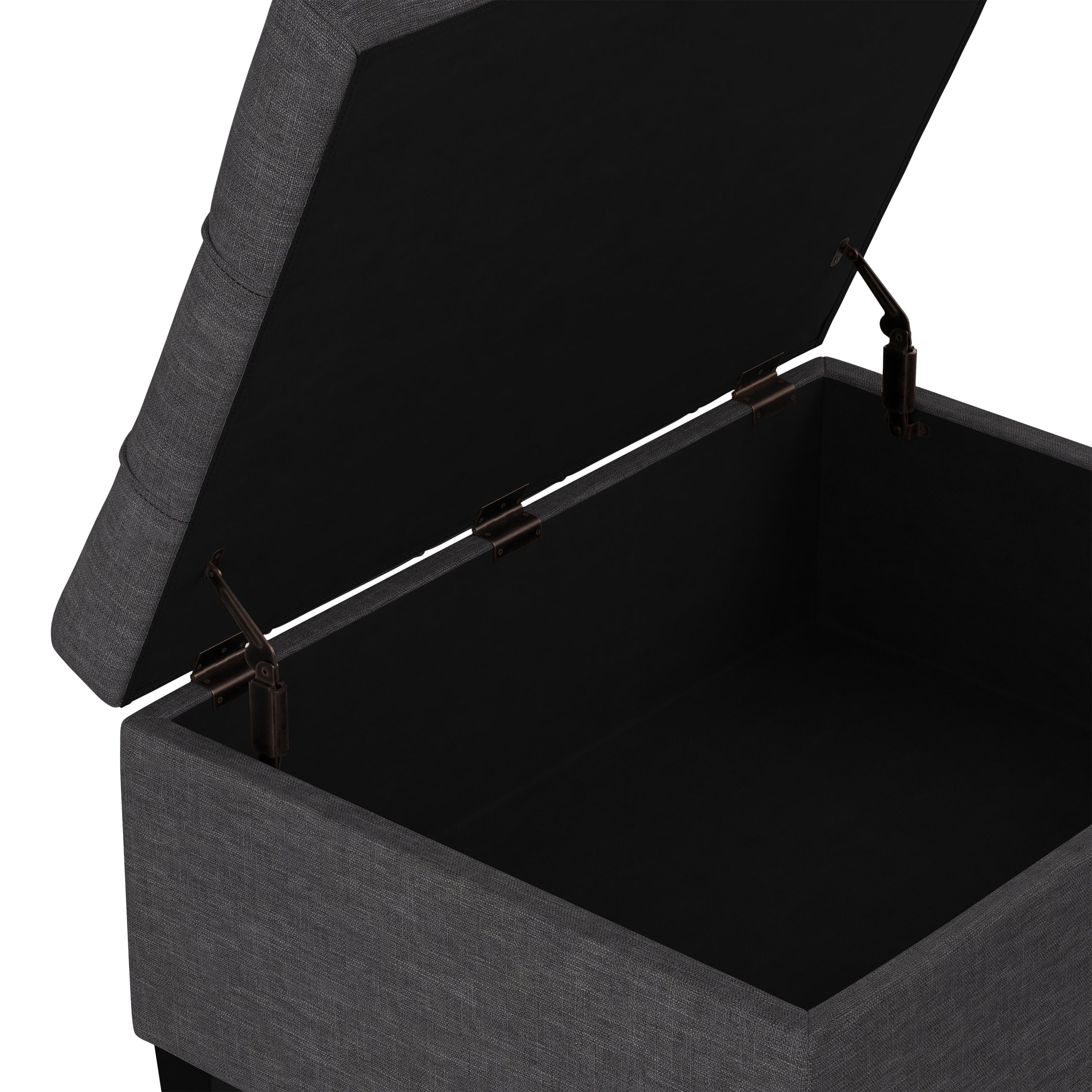 Slate Grey Linen Style Fabric | Harrison Small Coffee Table Ottoman in Linen