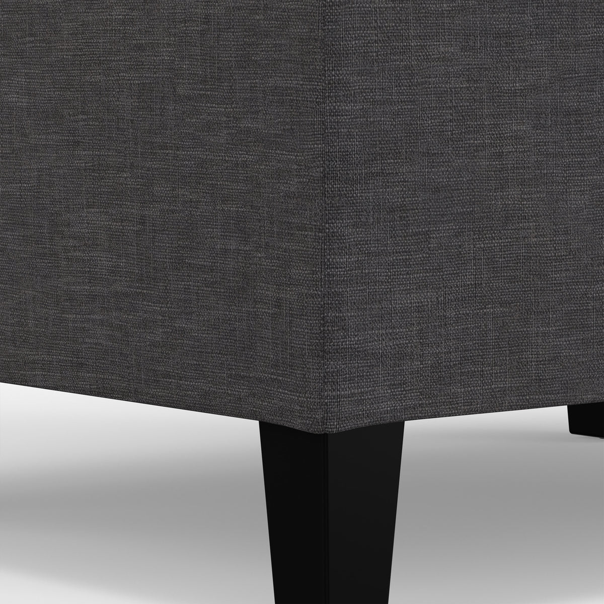 Slate Grey Linen Style Fabric | Harrison Small Coffee Table Ottoman in Linen