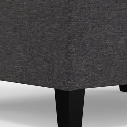 Slate Grey Linen Style Fabric | Harrison Small Coffee Table Ottoman in Linen
