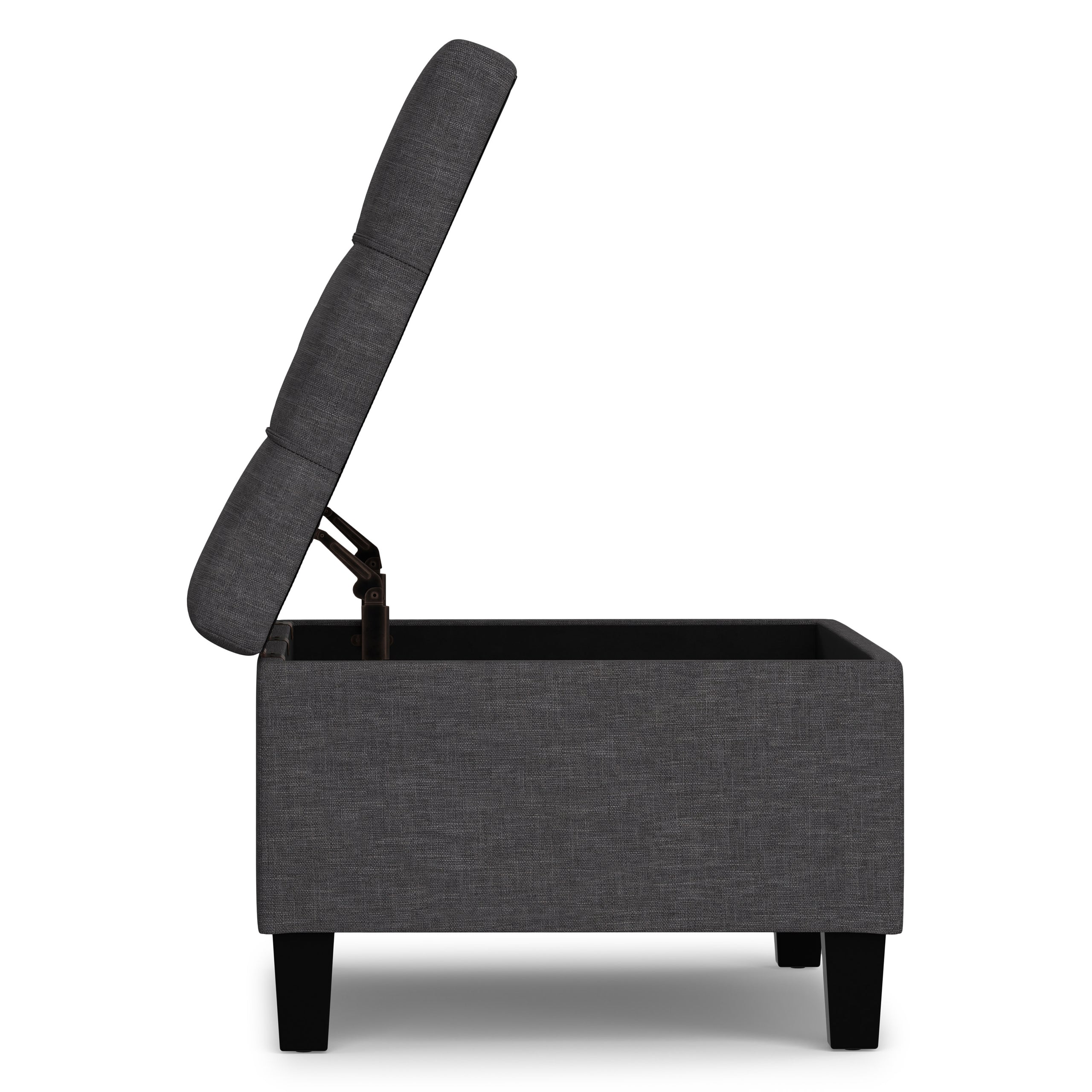 Slate Grey Linen Style Fabric | Harrison Small Coffee Table Ottoman in Linen
