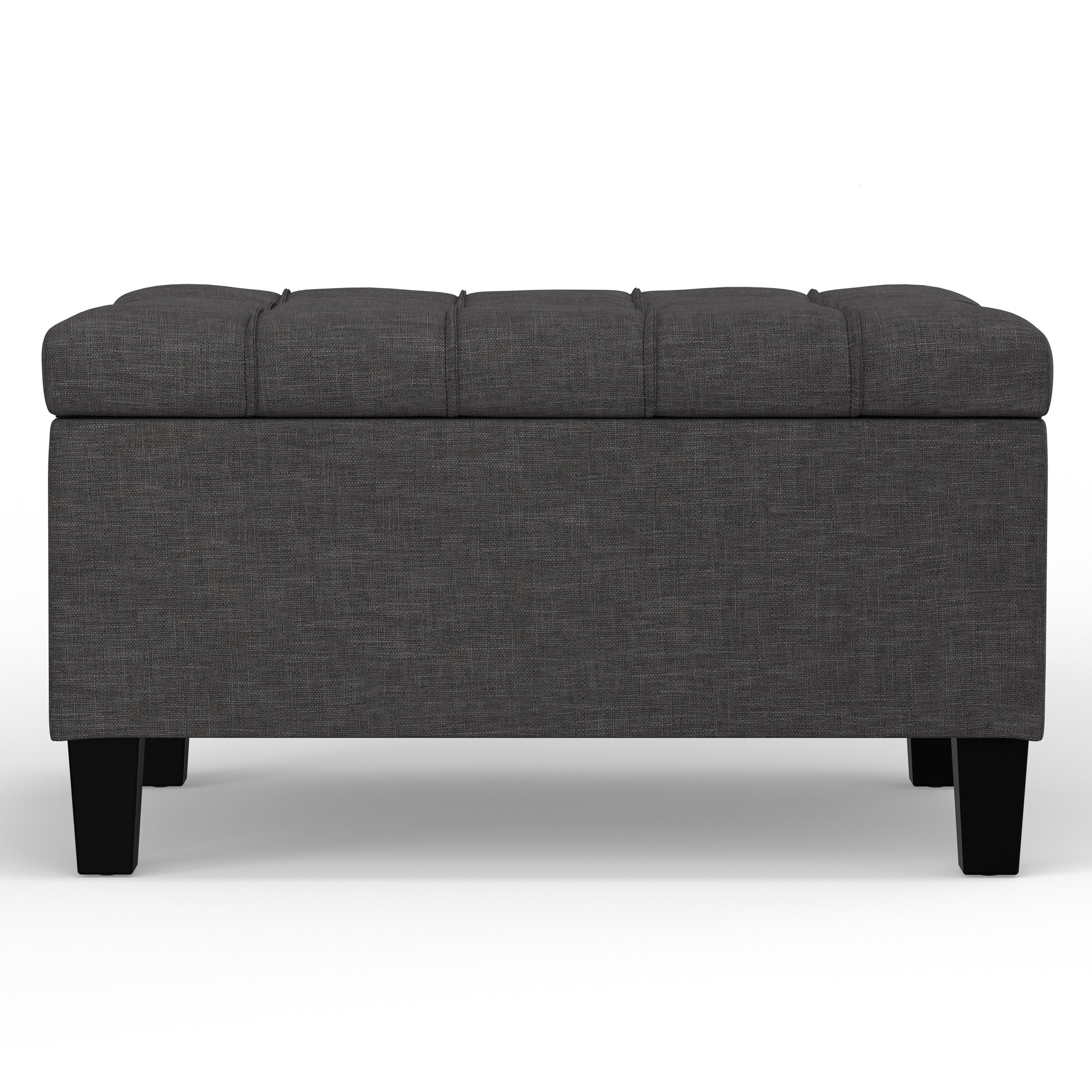 Slate Grey Linen Style Fabric | Harrison Small Coffee Table Ottoman in Linen