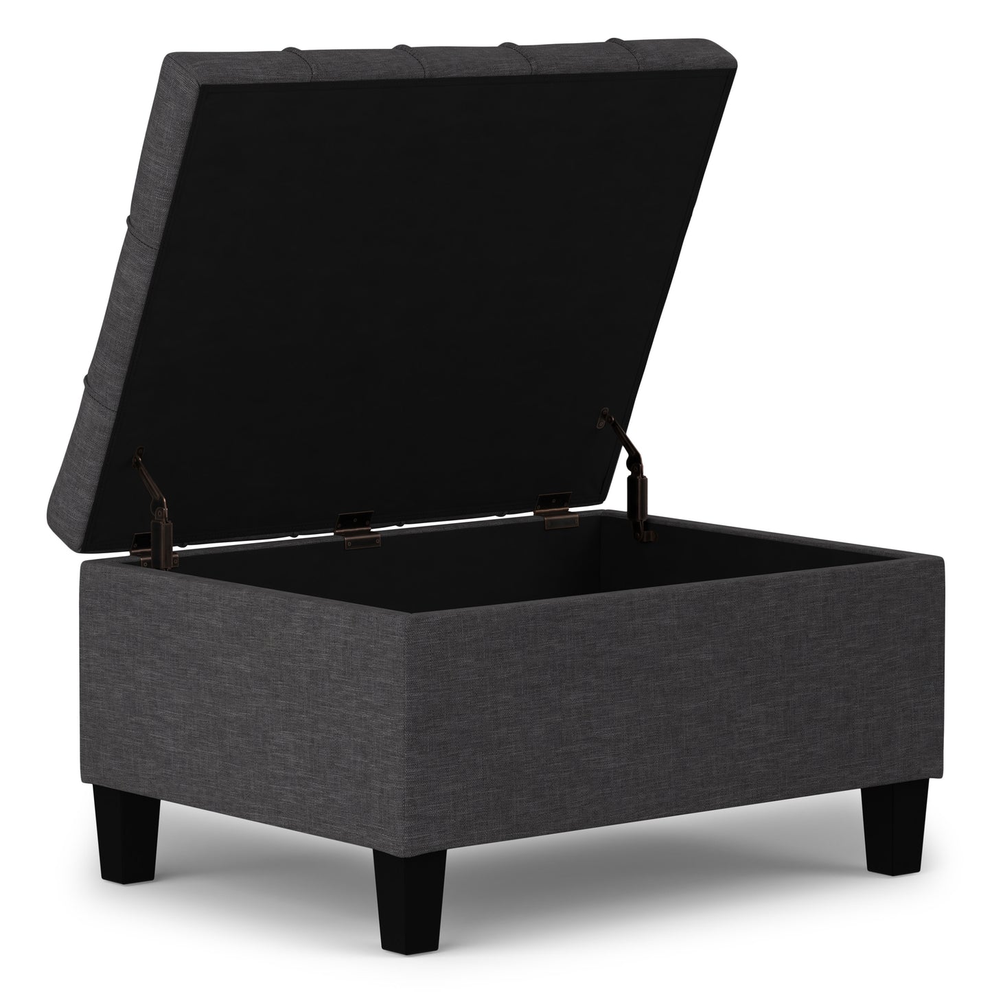 Slate Grey Linen Style Fabric | Harrison Small Coffee Table Ottoman in Linen
