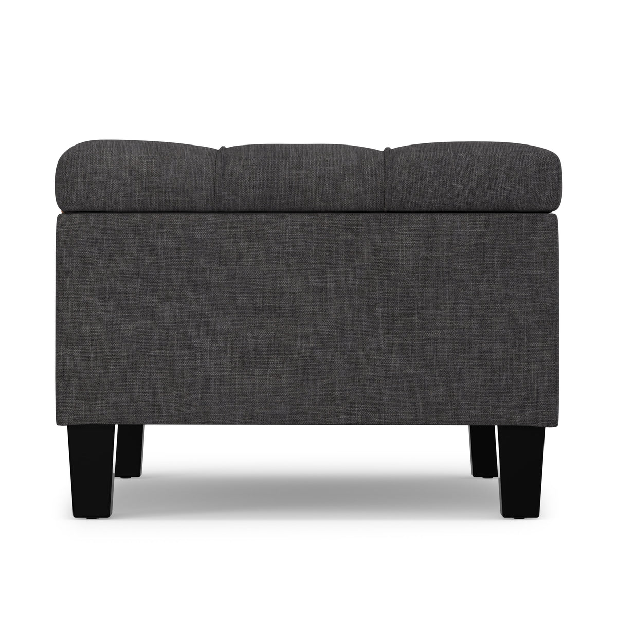 Slate Grey Linen Style Fabric | Harrison Small Coffee Table Ottoman in Linen