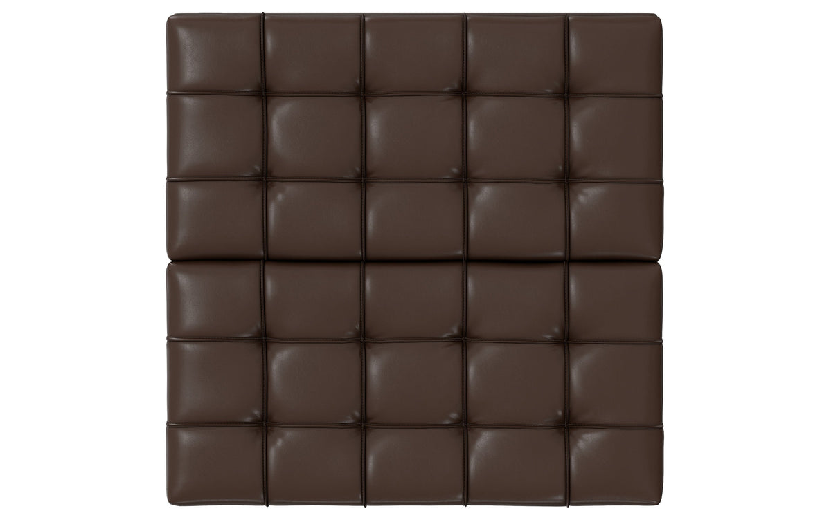 Chocolate Brown Vegan Leather | Harrison Small Square Coffee Table Storage Ottoman