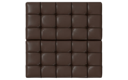 Chocolate Brown Vegan Leather | Harrison Small Square Coffee Table Storage Ottoman