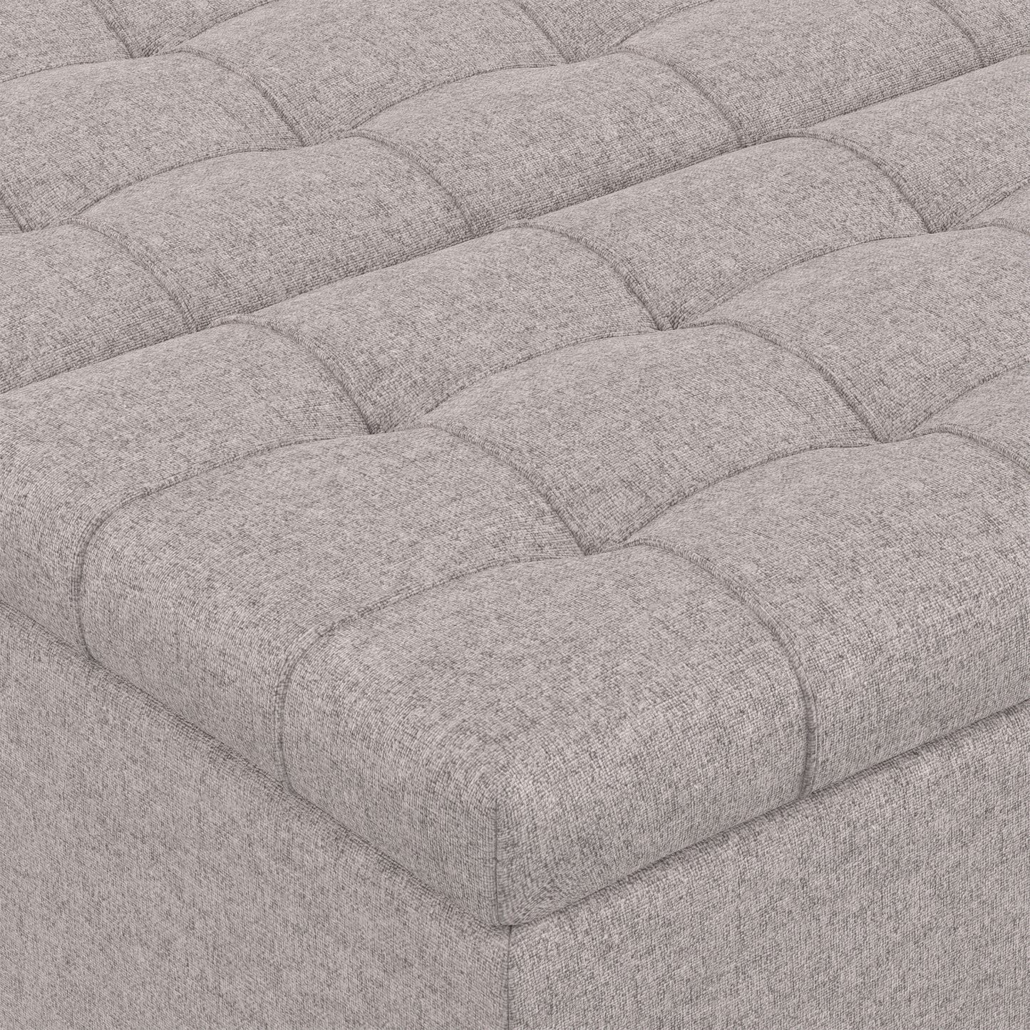 Cloud Grey Linen Style Fabric | Harrison Small Square Coffee Table Storage Ottoman