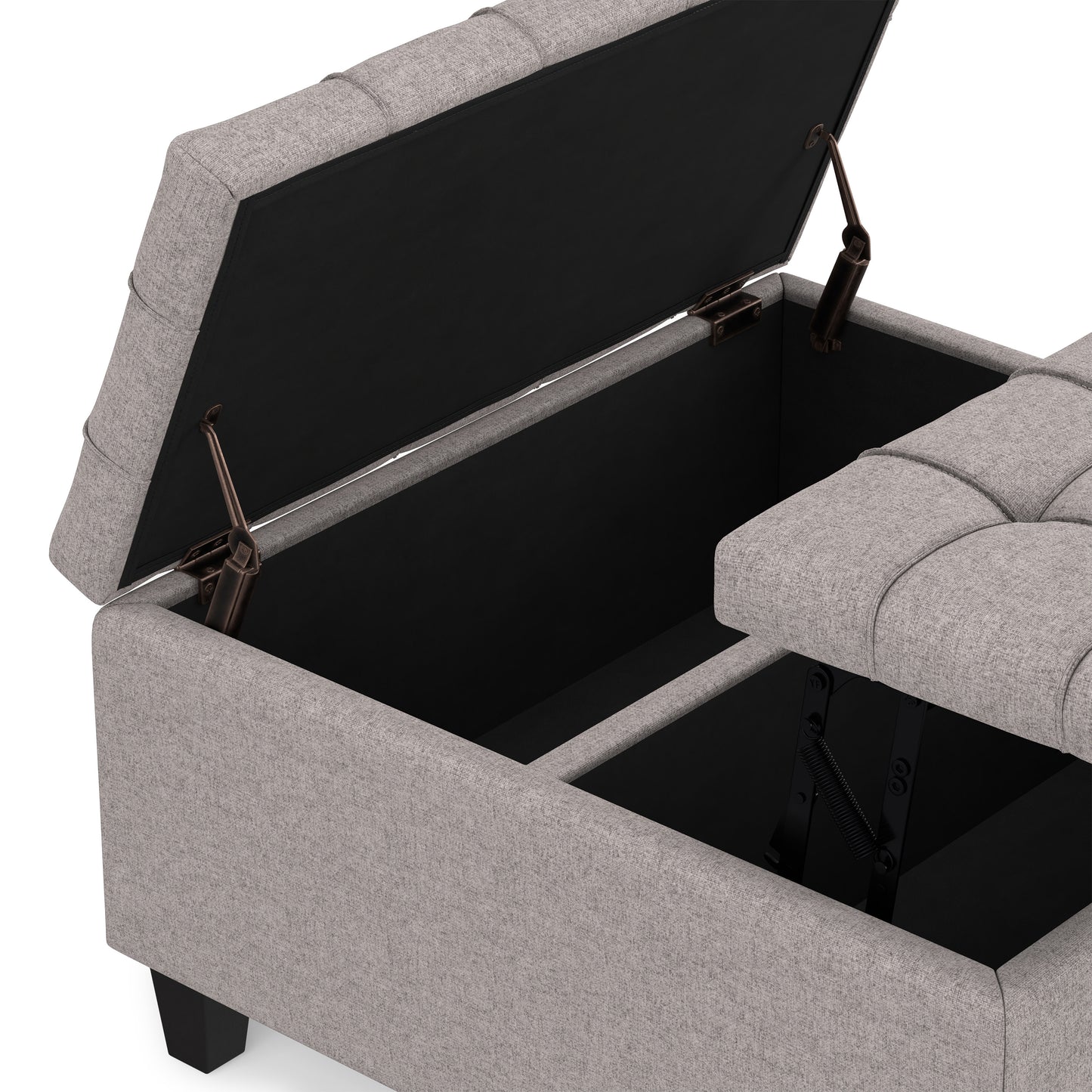 Cloud Grey Linen Style Fabric | Harrison Small Square Coffee Table Storage Ottoman