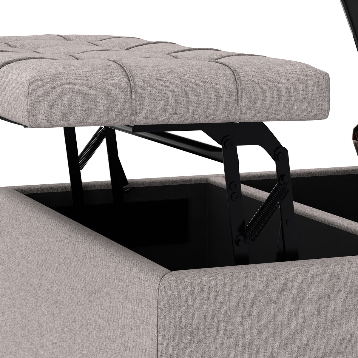 Cloud Grey Linen Style Fabric | Harrison Small Square Coffee Table Storage Ottoman