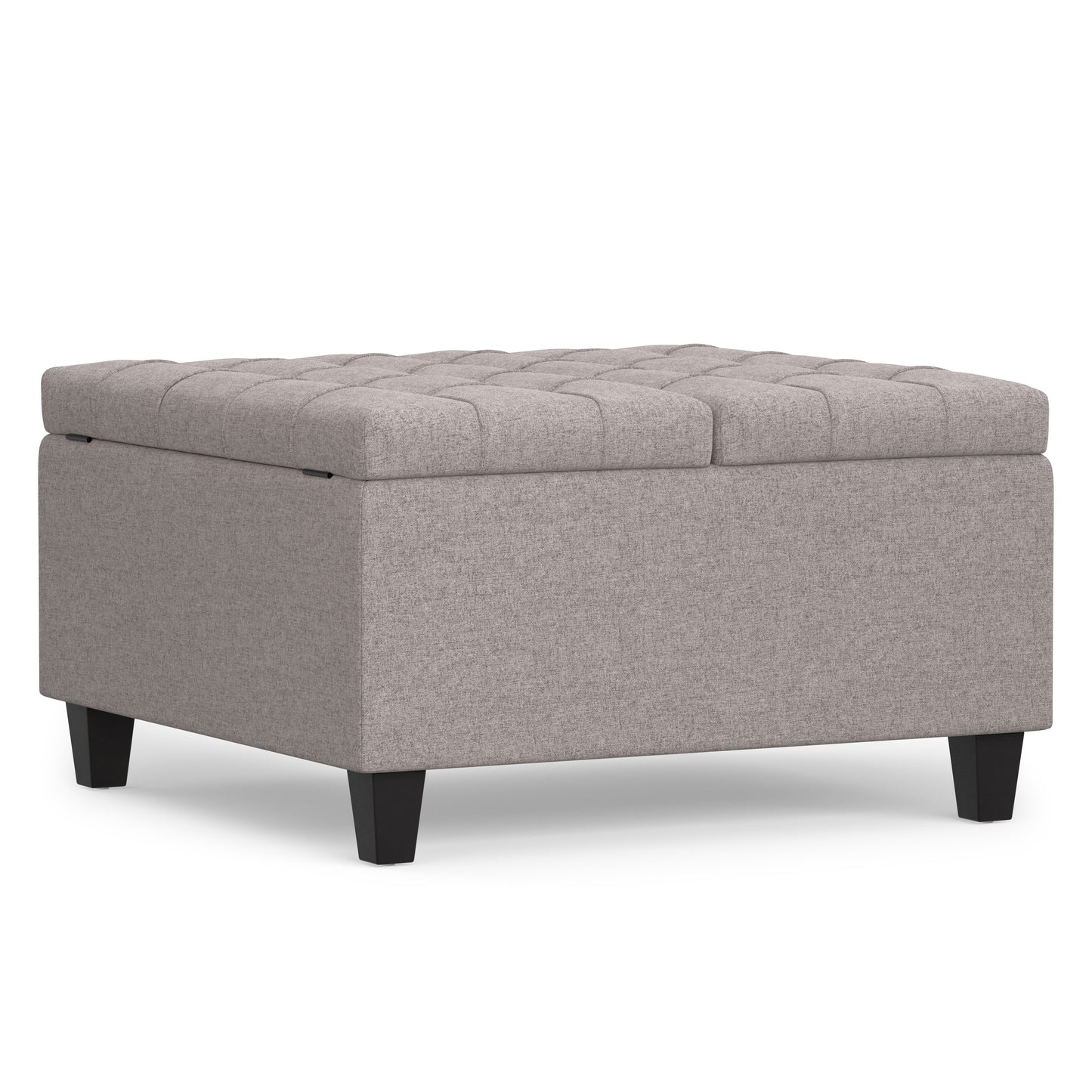 Cloud Grey Linen Style Fabric | Harrison Small Square Coffee Table Storage Ottoman
