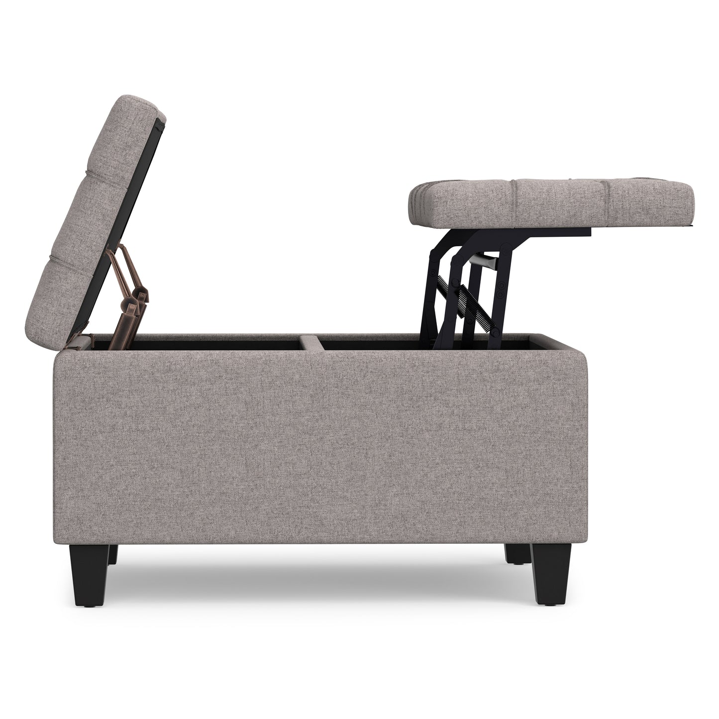 Cloud Grey Linen Style Fabric | Harrison Small Square Coffee Table Storage Ottoman