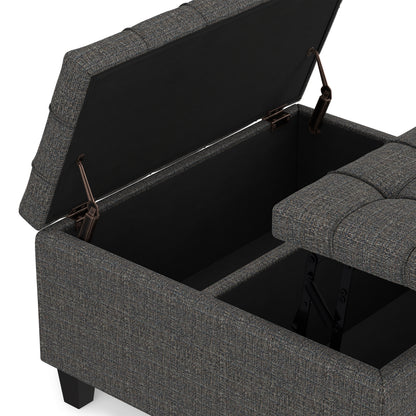 Ebony Tweed Style Fabric | Harrison Small Square Coffee Table Storage Ottoman