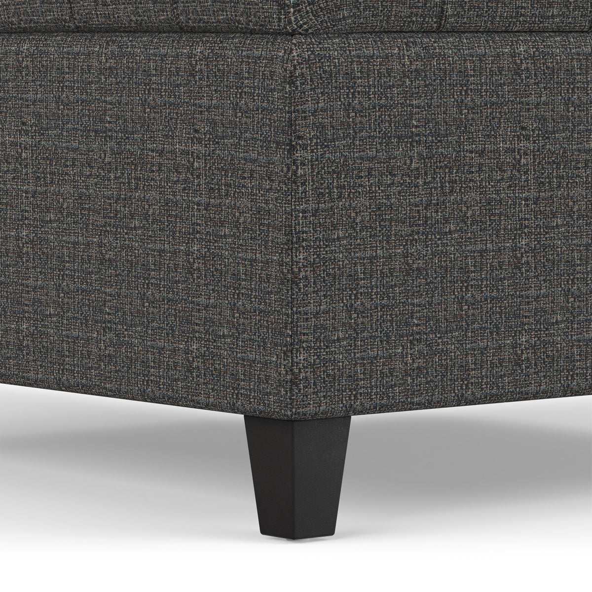 Ebony Tweed Style Fabric | Harrison Small Square Coffee Table Storage Ottoman