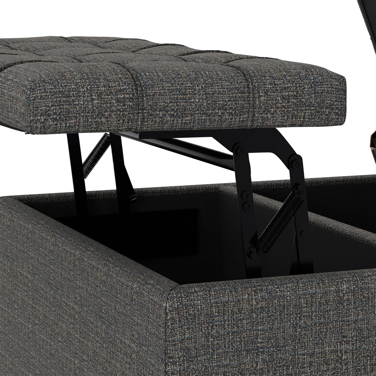Ebony Tweed Style Fabric | Harrison Small Square Coffee Table Storage Ottoman