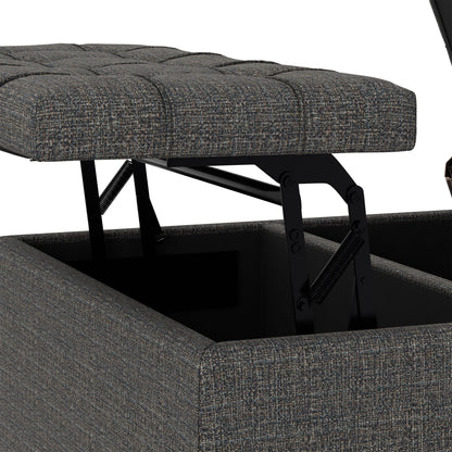 Ebony Tweed Style Fabric | Harrison Small Square Coffee Table Storage Ottoman