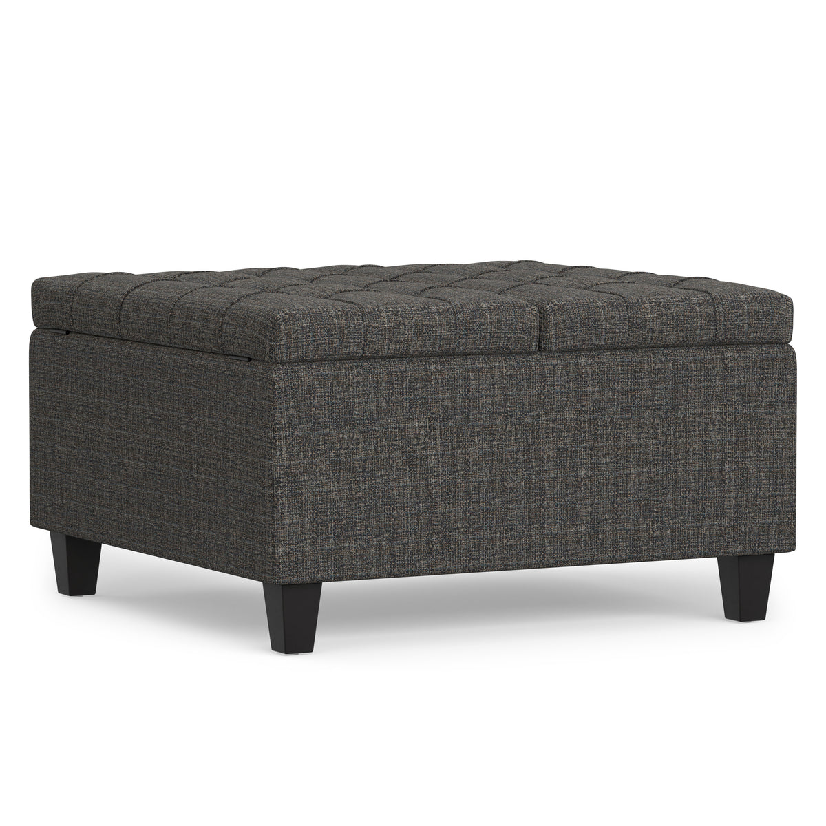 Ebony Tweed Style Fabric | Harrison Small Square Coffee Table Storage Ottoman