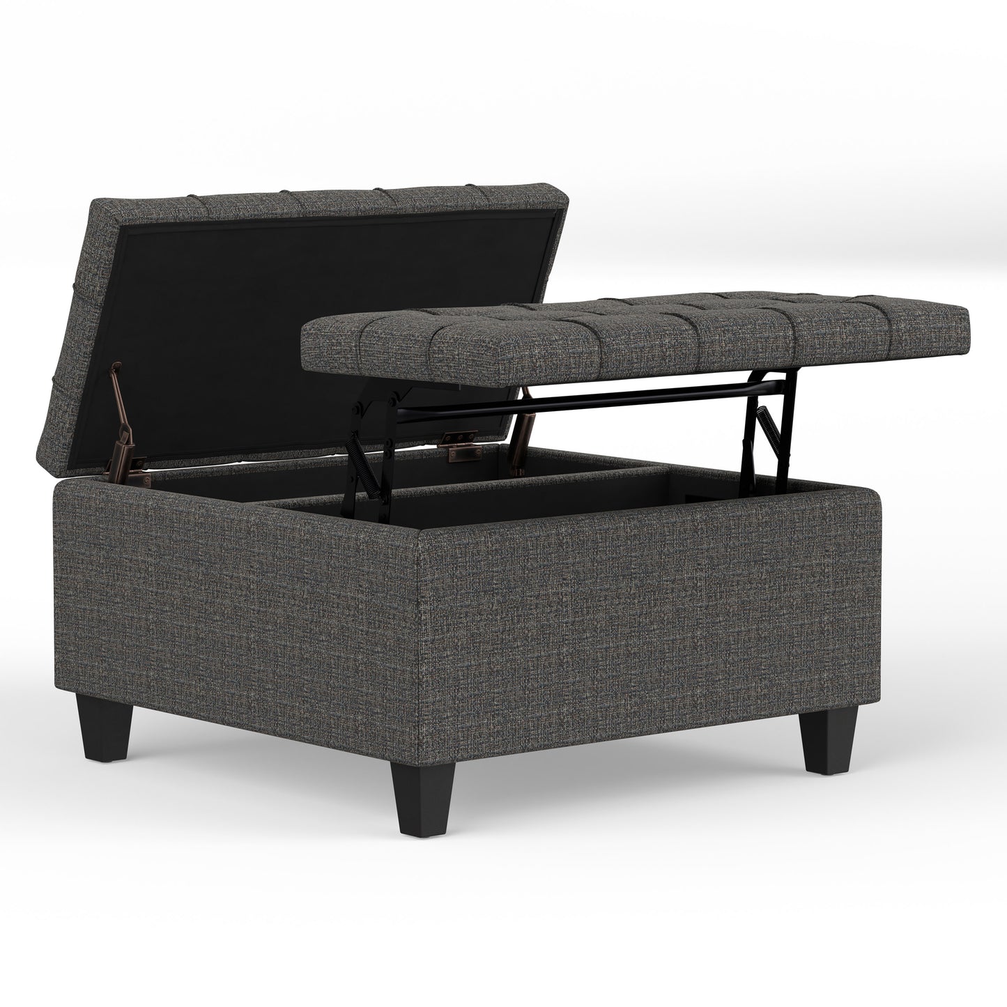Ebony Tweed Style Fabric | Harrison Small Square Coffee Table Storage Ottoman