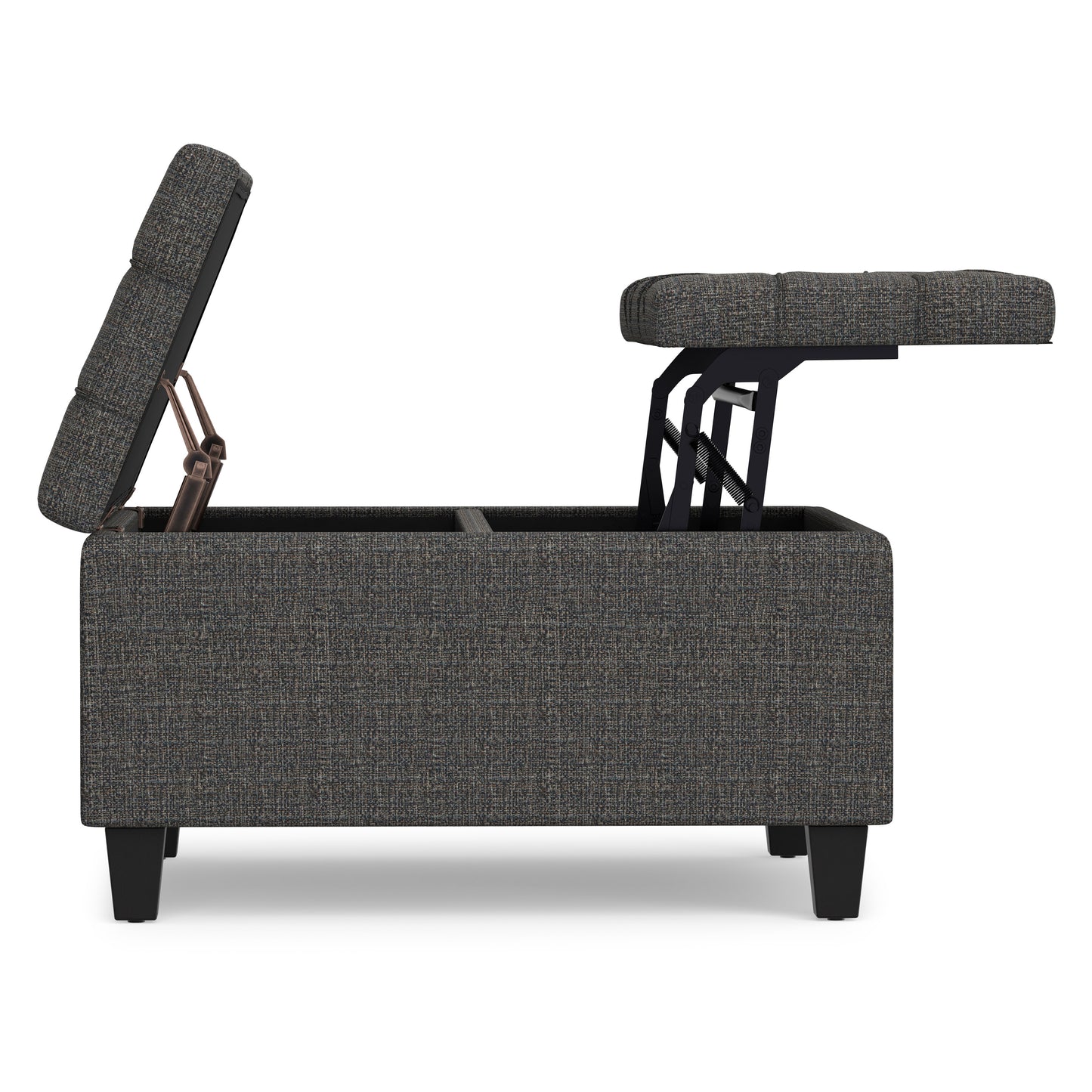 Ebony Tweed Style Fabric | Harrison Small Square Coffee Table Storage Ottoman
