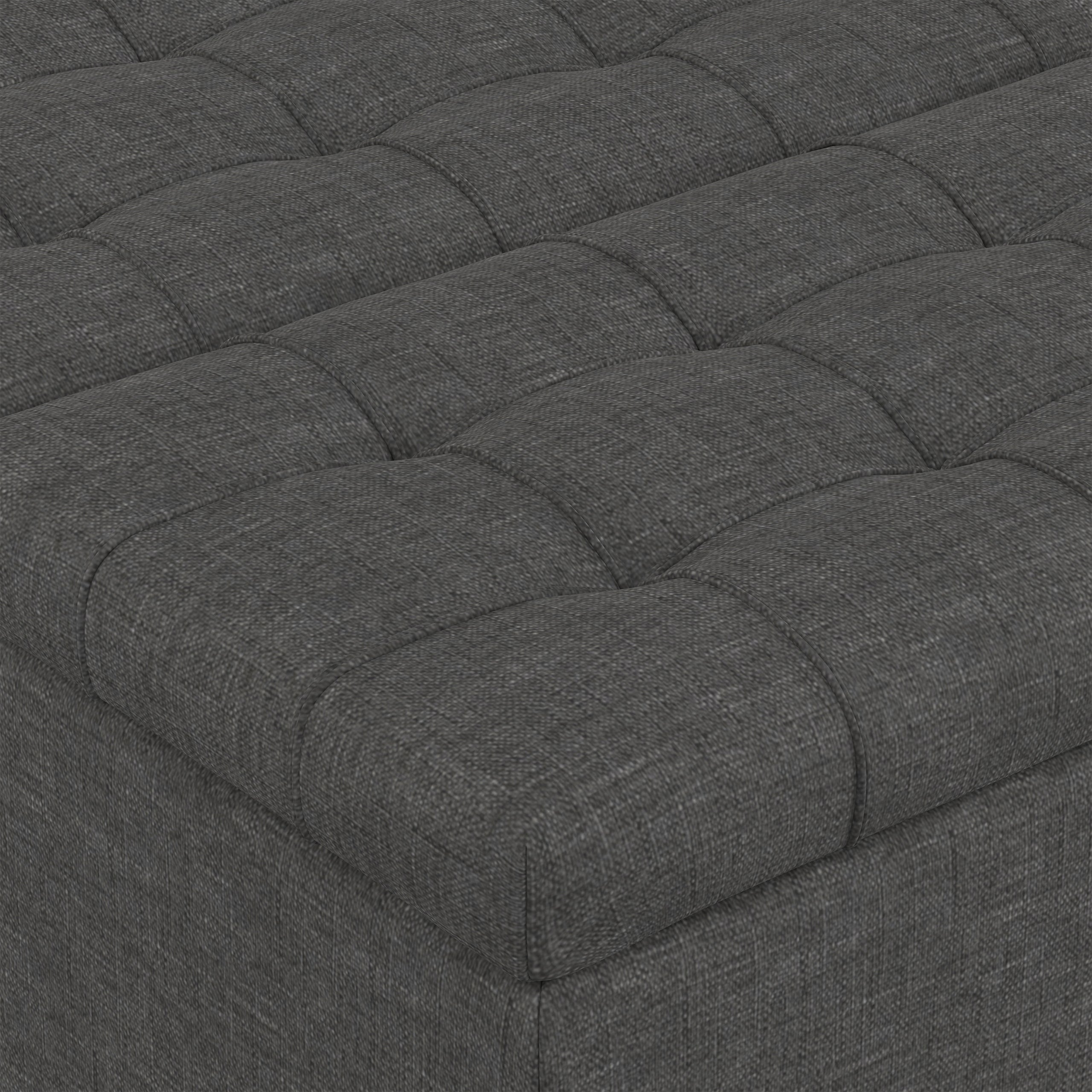 Slate Grey Linen Style Fabric | Harrison Small Square Coffee Table Storage Ottoman