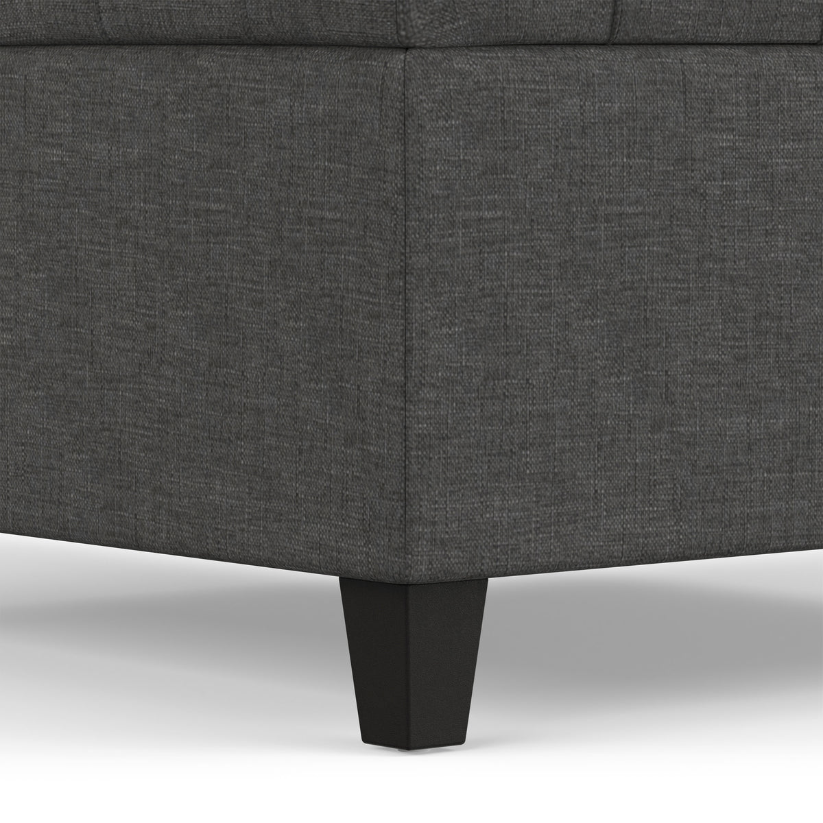 Slate Grey Linen Style Fabric | Harrison Small Square Coffee Table Storage Ottoman