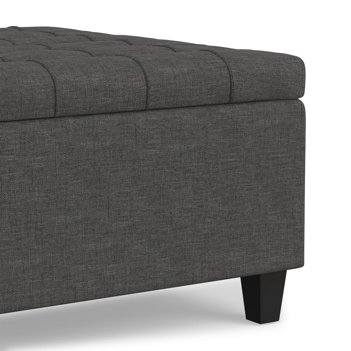 Slate Grey Linen Style Fabric | Harrison Small Square Coffee Table Storage Ottoman