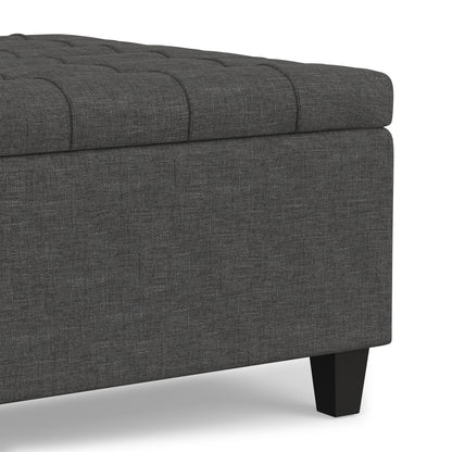 Slate Grey Linen Style Fabric | Harrison Small Square Coffee Table Storage Ottoman