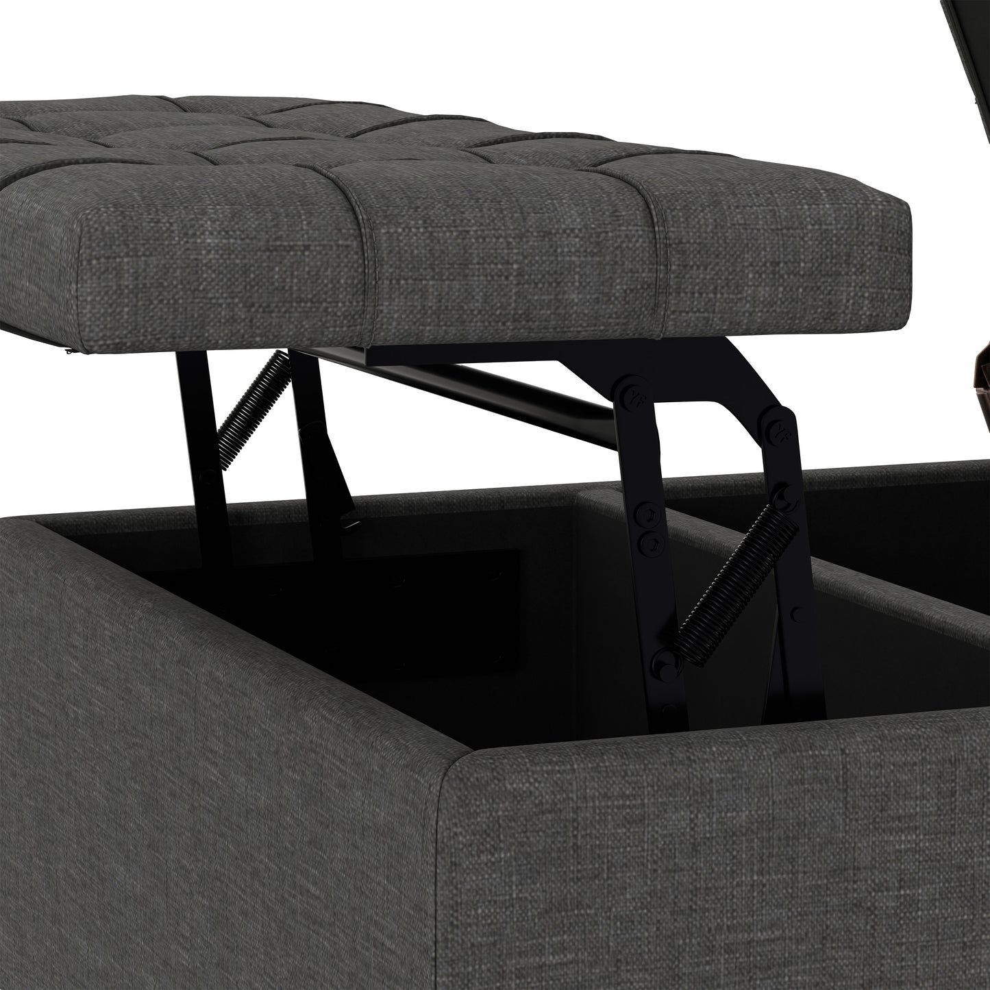 Slate Grey Linen Style Fabric | Harrison Small Square Coffee Table Storage Ottoman