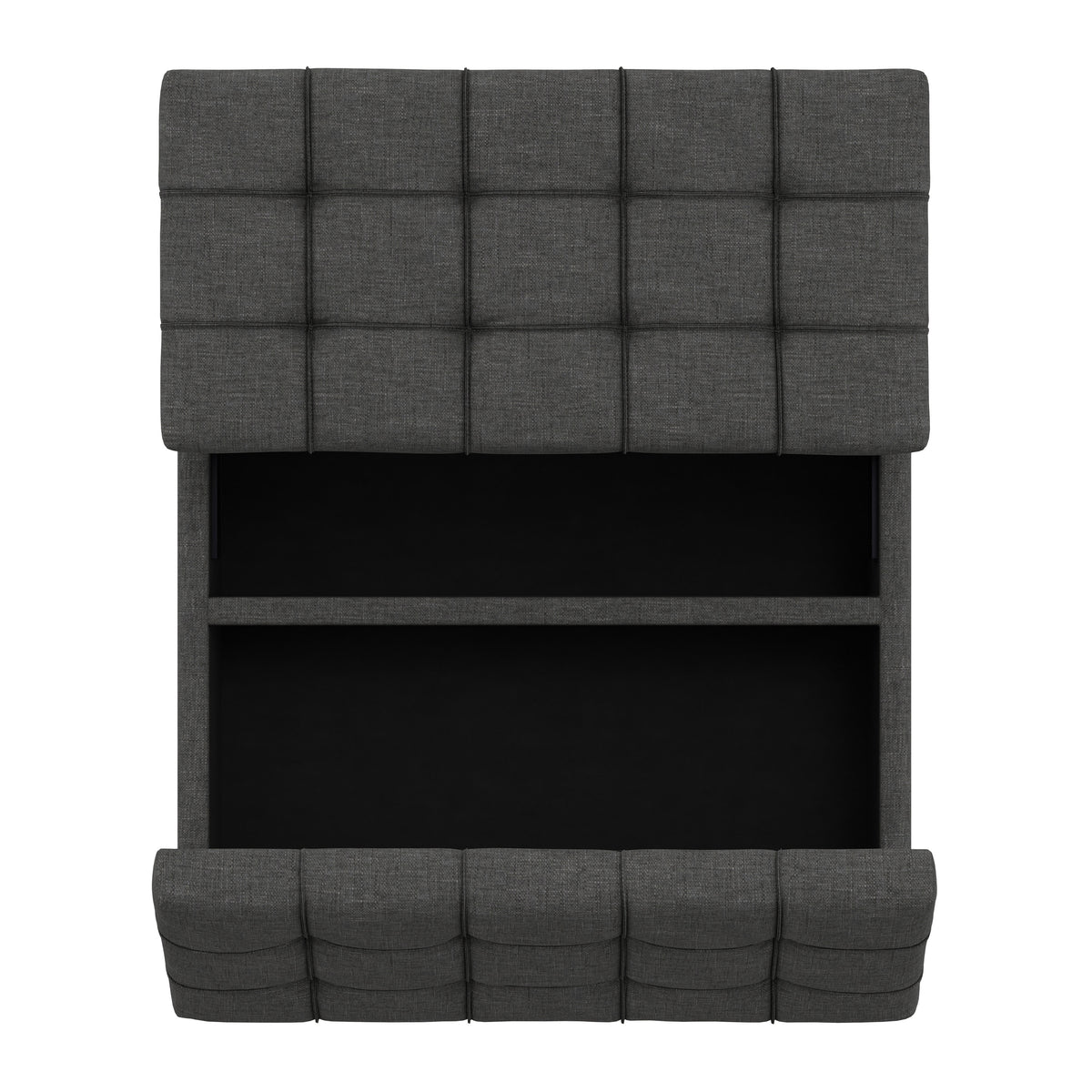 Slate Grey Linen Style Fabric | Harrison Small Square Coffee Table Storage Ottoman