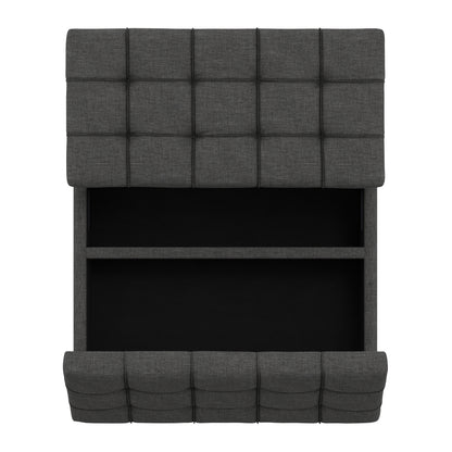 Slate Grey Linen Style Fabric | Harrison Small Square Coffee Table Storage Ottoman