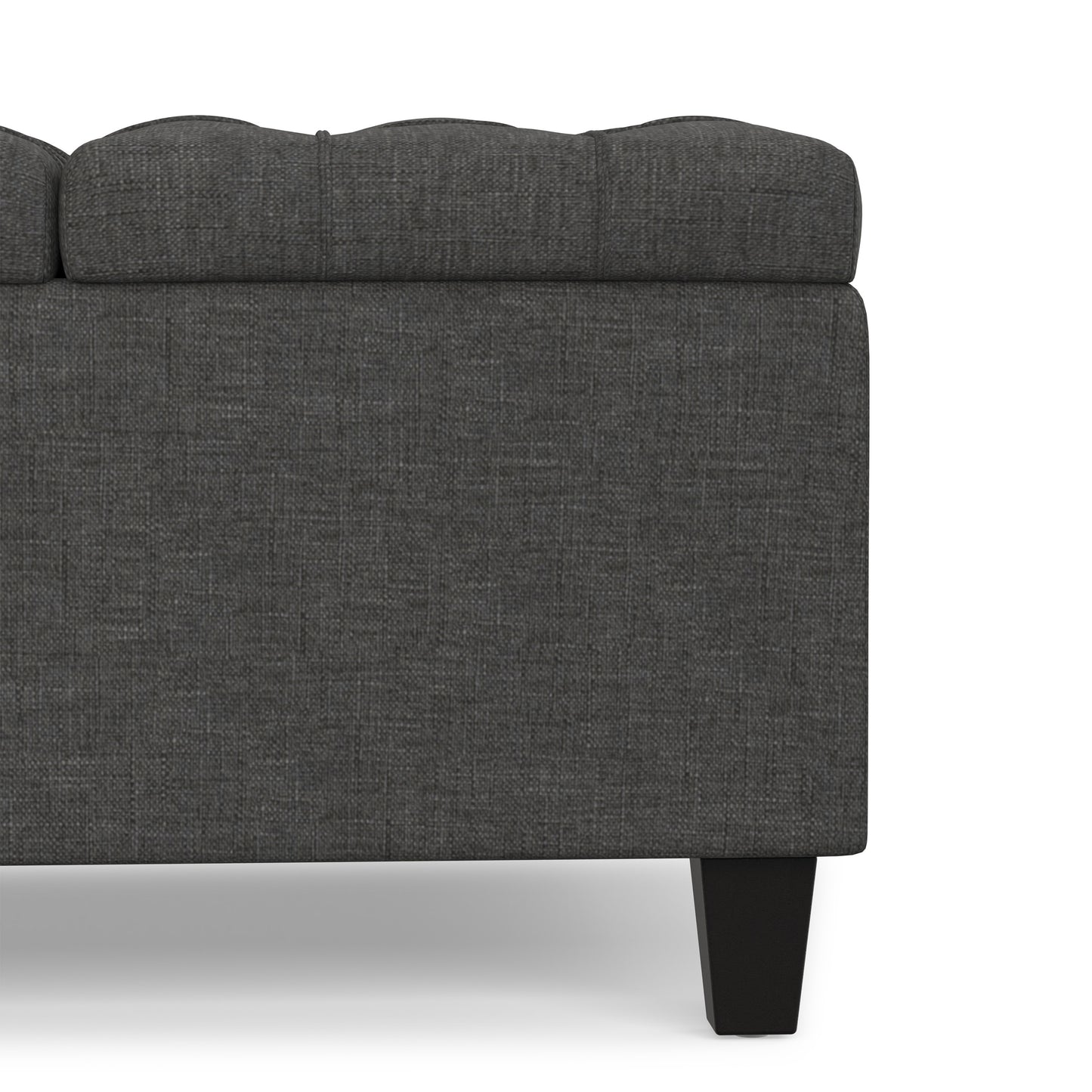Slate Grey Linen Style Fabric | Harrison Small Square Coffee Table Storage Ottoman
