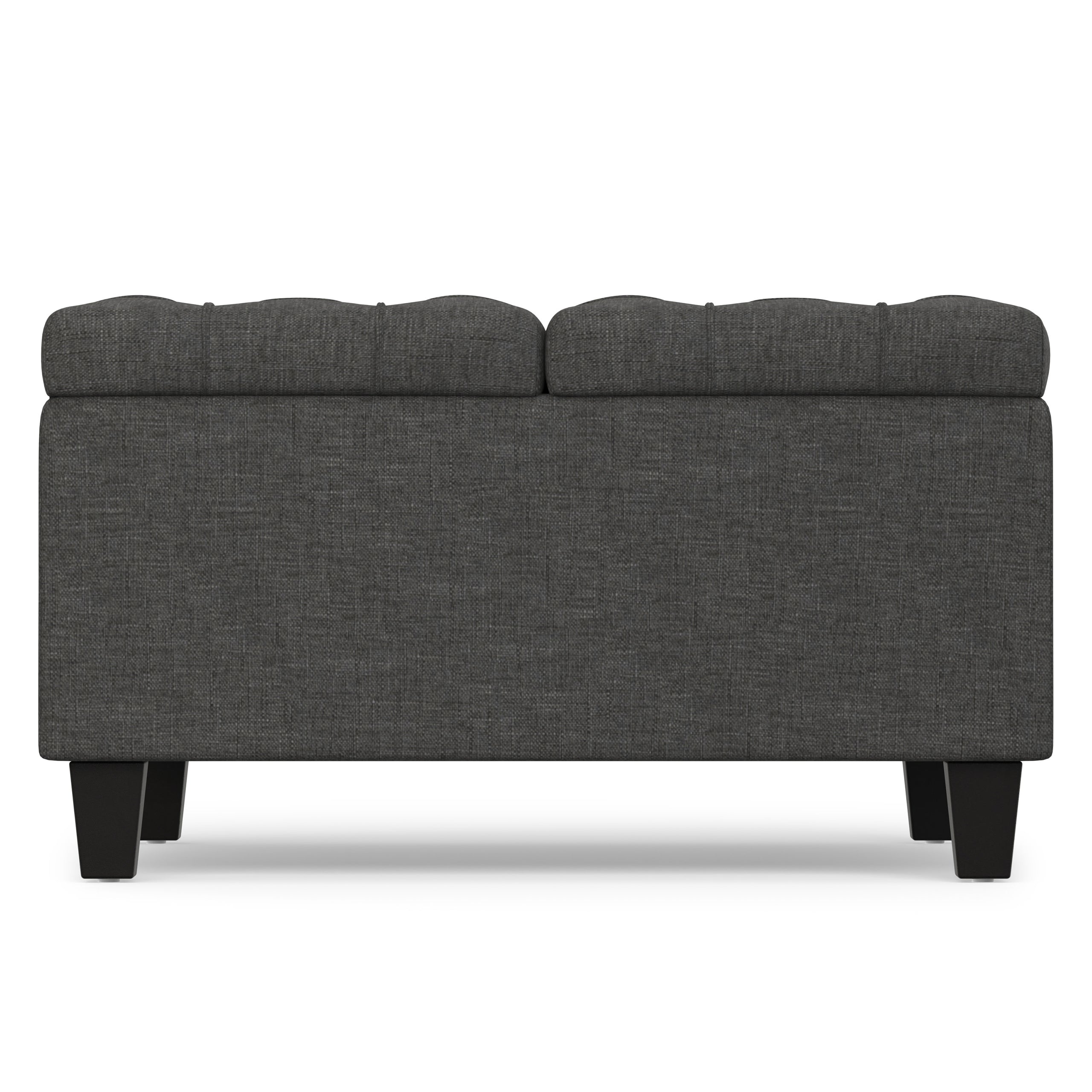 Slate Grey Linen Style Fabric | Harrison Small Square Coffee Table Storage Ottoman
