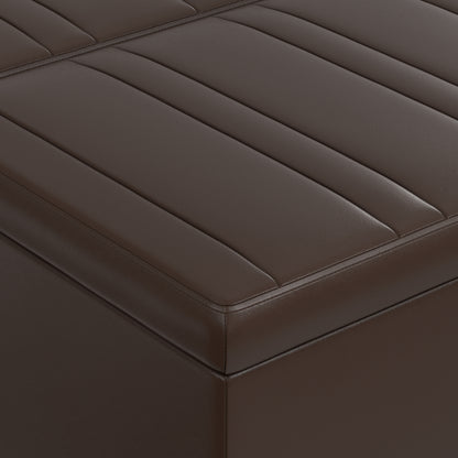 Chocolate Brown Vegan Leather | Ellis Coffee Table Storage Ottoman