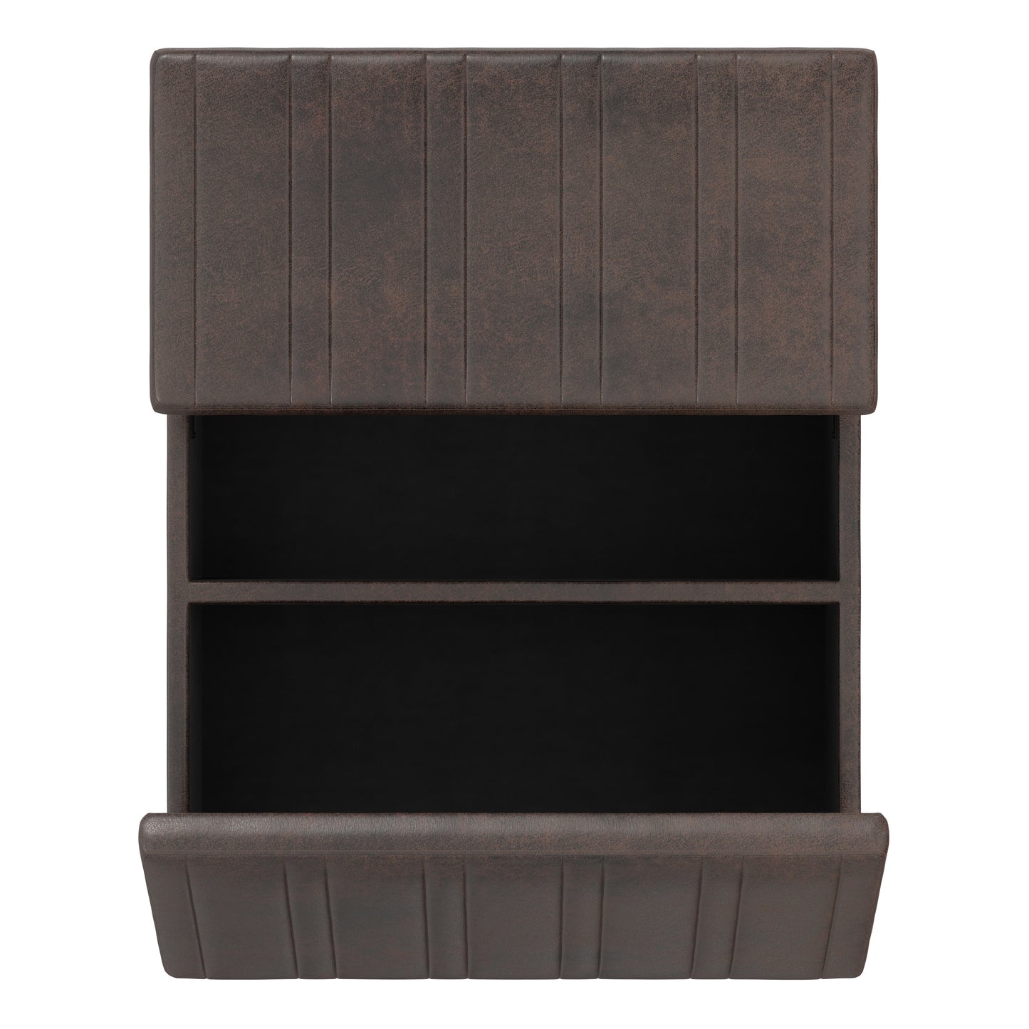 Distressed Brown Distressed Vegan Leather | Ellis Table Ottoman in Distressed Vegan Leather