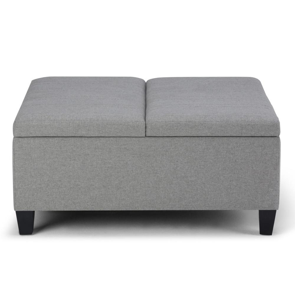 Cloud Grey Linen Style Fabric | Ellis Coffee Table Storage Ottoman