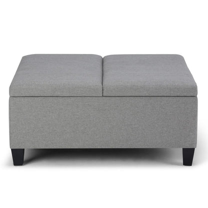 Cloud Grey Linen Style Fabric | Ellis Coffee Table Storage Ottoman