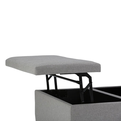 Cloud Grey Linen Style Fabric | Ellis Coffee Table Storage Ottoman