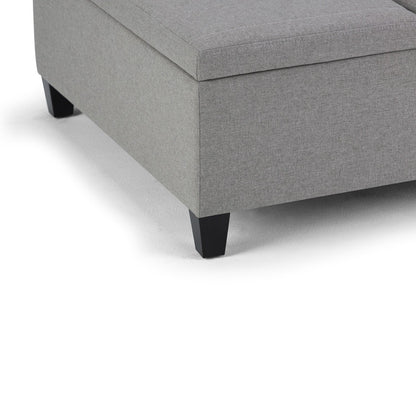 Cloud Grey Linen Style Fabric | Ellis Coffee Table Storage Ottoman