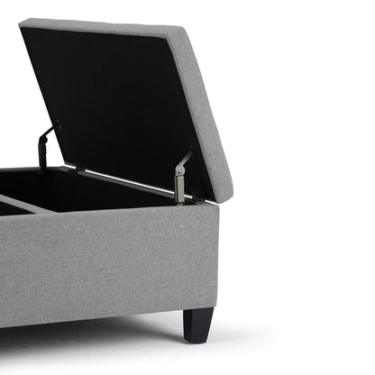 Cloud Grey Linen Style Fabric | Ellis Coffee Table Storage Ottoman