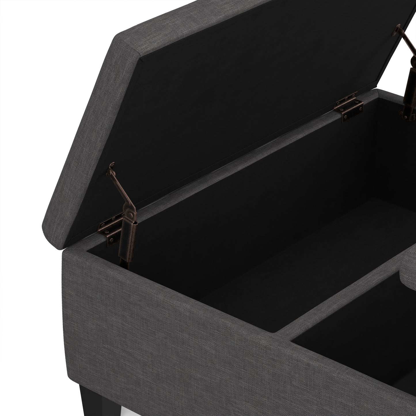 Slate Grey Linen Style Fabric | Ellis Coffee Table Storage Ottoman