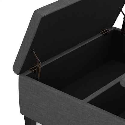 Slate Grey Linen Style Fabric | Ellis Coffee Table Storage Ottoman