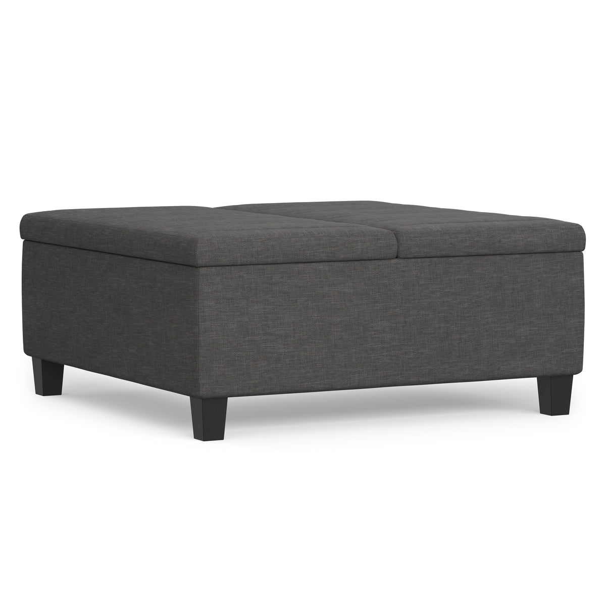 Slate Grey Linen Style Fabric | Ellis Coffee Table Storage Ottoman