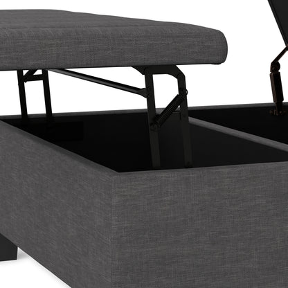 Slate Grey Linen Style Fabric | Ellis Coffee Table Storage Ottoman