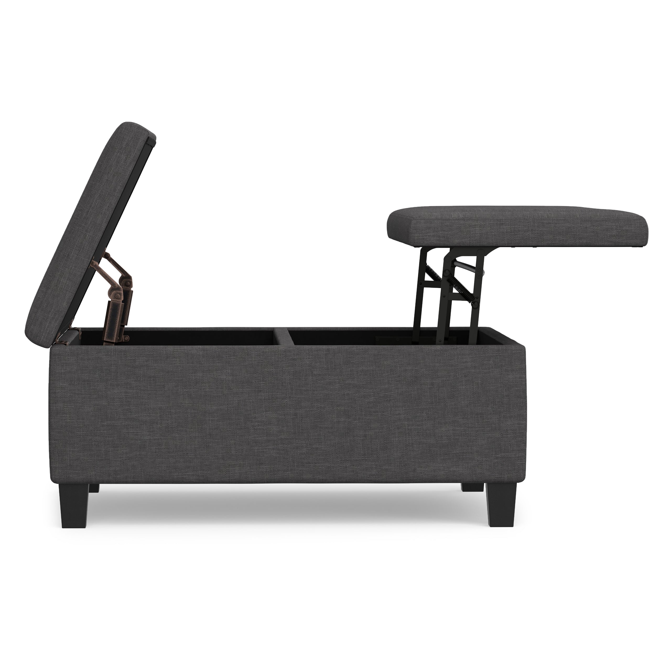 Slate Grey Linen Style Fabric | Ellis Coffee Table Storage Ottoman