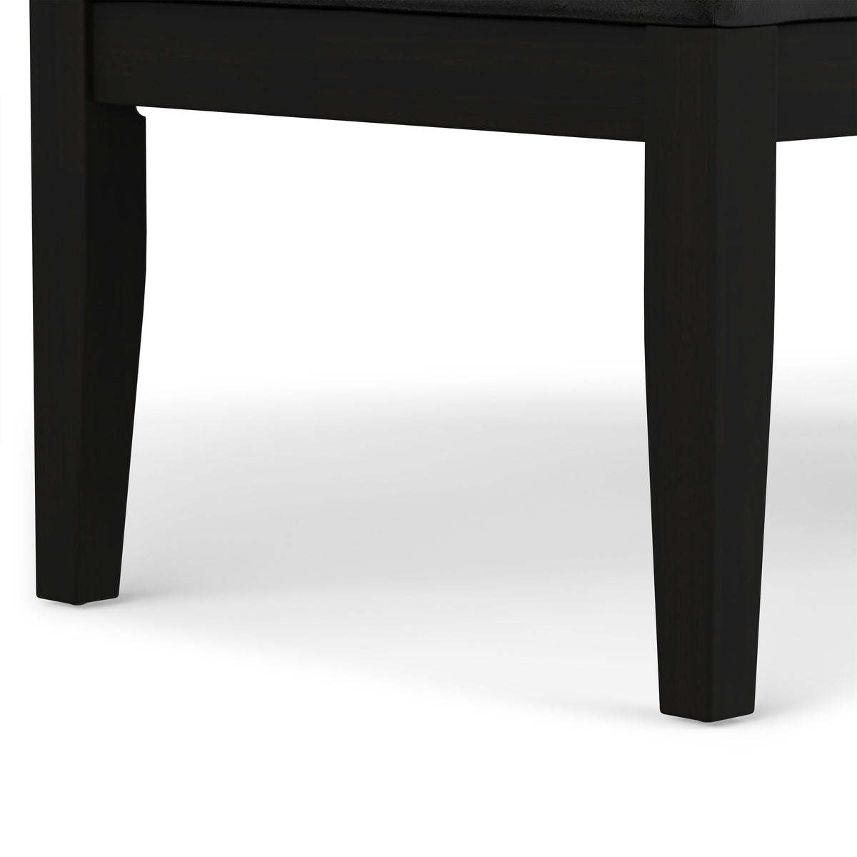 Distressed Black Distressed Vegan Leather | Lacey Tufted Ottoman Bench
