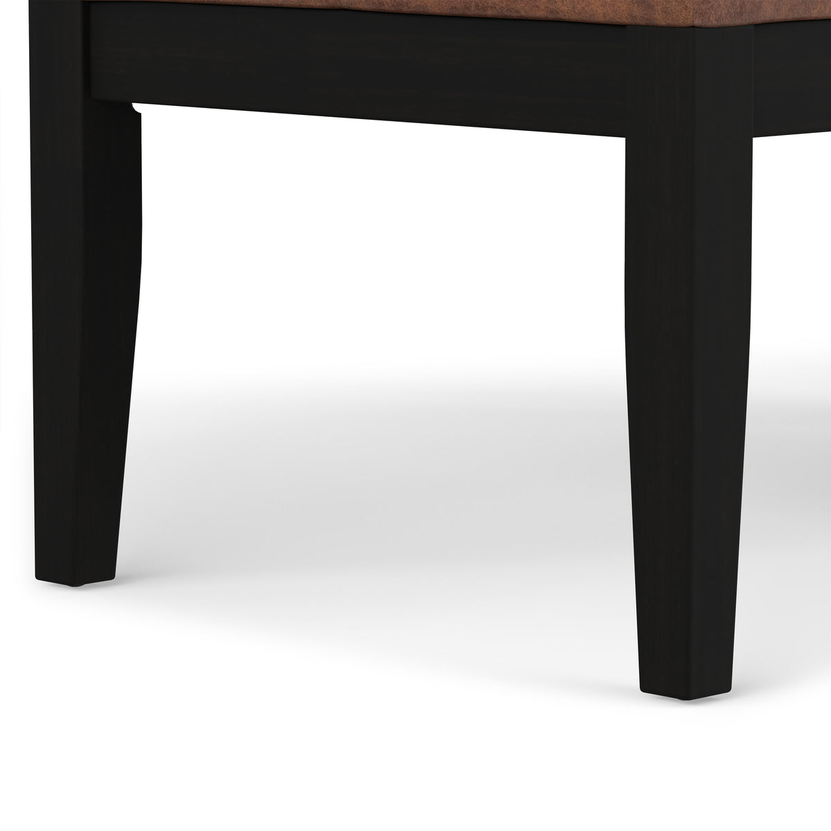 Distressed Saddle Brown Distressed Vegan Leather | Lacey Tufted Ottoman Bench