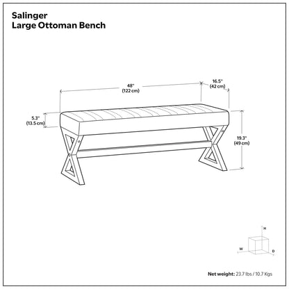 Distressed Grey Taupe Distressed Vegan Leather | Salinger Ottoman Bench