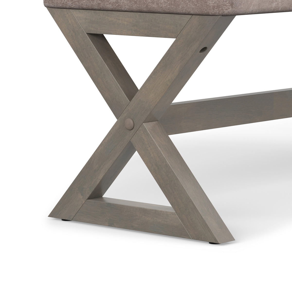 Distressed Grey Taupe Distressed Vegan Leather | Salinger Ottoman Bench