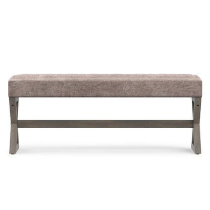 Distressed Grey Taupe Distressed Vegan Leather | Salinger Ottoman Bench