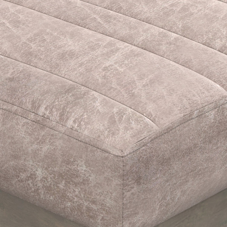 Distressed Grey Taupe Distressed Vegan Leather | Casey Ottoman Bench